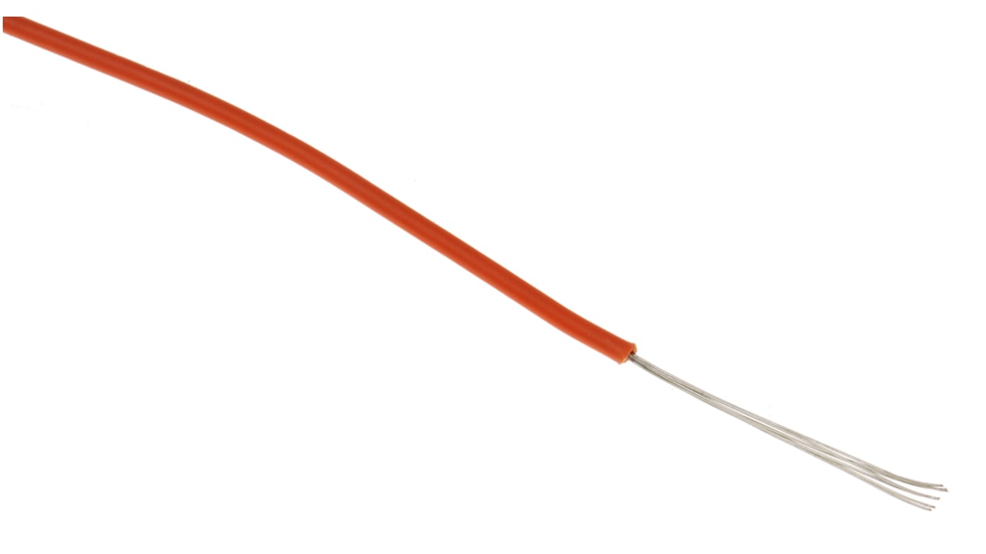 Fil électrique RS PRO BS4808, 0,52 mm², Orange, 20 AWG, 100m, 1 kV