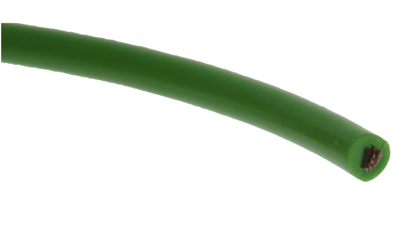 RS PRO Green 0.52 mm² Equipment Wire, 20 AWG, 16/0.2 mm, 100m, PVC Insulation