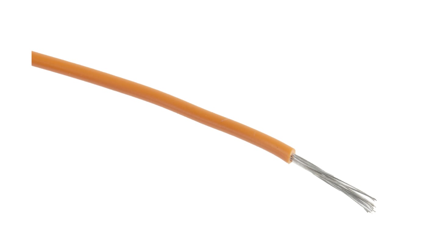 RS PRO Orange 0.52 mm² Equipment Wire, 20 AWG, 16/0.2 mm, 500m, PVC Insulation