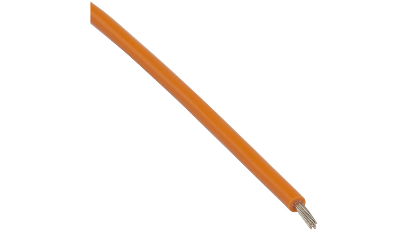 RS PRO Orange 0.75 mm² Equipment Wire, 18 AWG, 24/0.2 mm, 100m, PVC Insulation