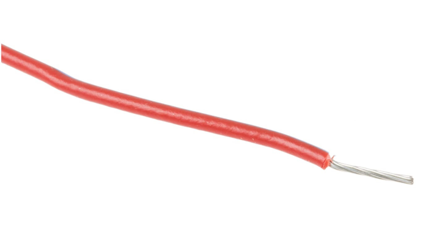 RS PRO Blue/Red 0.2 mm² Equipment Wire, 24 AWG, 7/0.2 mm, 100m, PVC Insulation