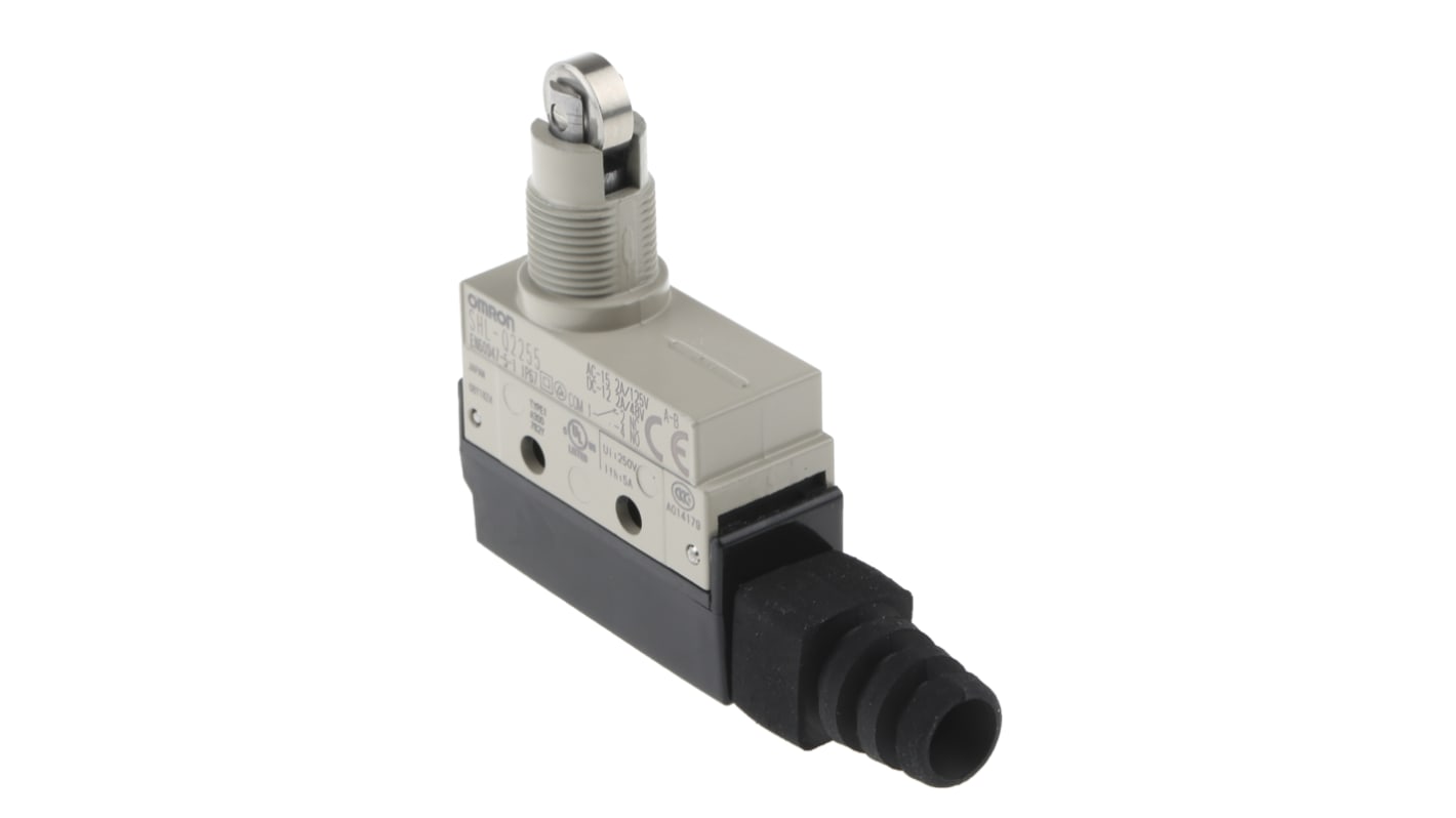 Omron SHL Series Roller Plunger Limit Switch, NO/NC, IP67, SPDT, 480V ac Max, ac 2 A, dc 200mA Max