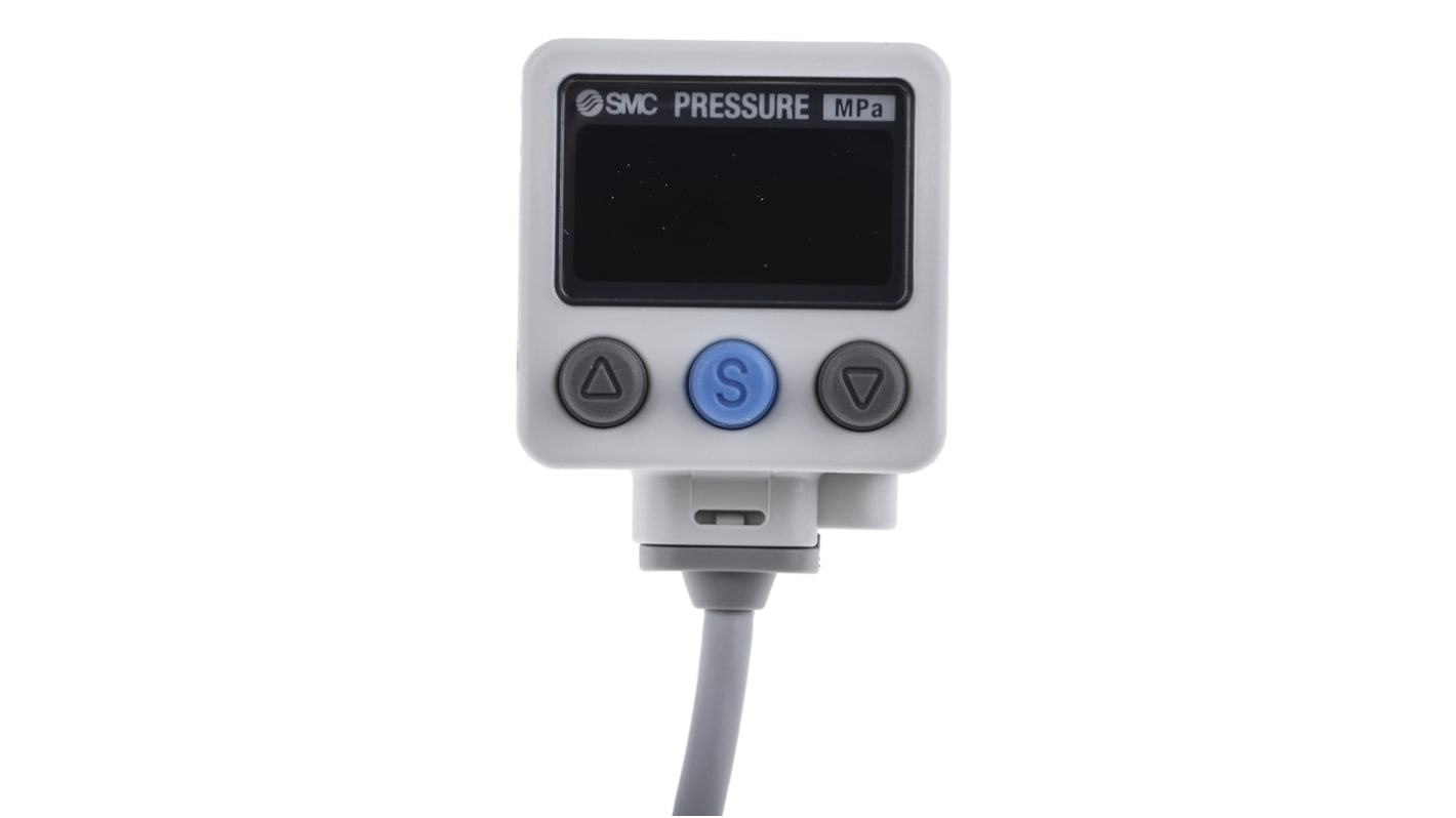 SMC Pressostat Analogue udgang, Vakuum, For Gas, max. tryk: 1MPa, 12 → 24 V dc BSP 1/8