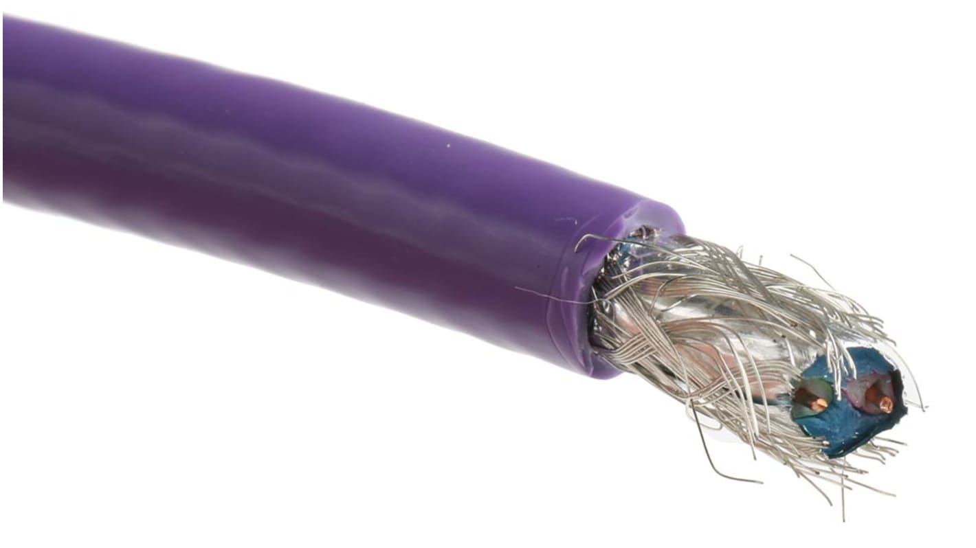 Cable de datos apantallado Profibus Alpha Wire Alpha Essentials de 2 conductores, 1 par, 0.32 mm², 22 AWG, long. 30m, Ø