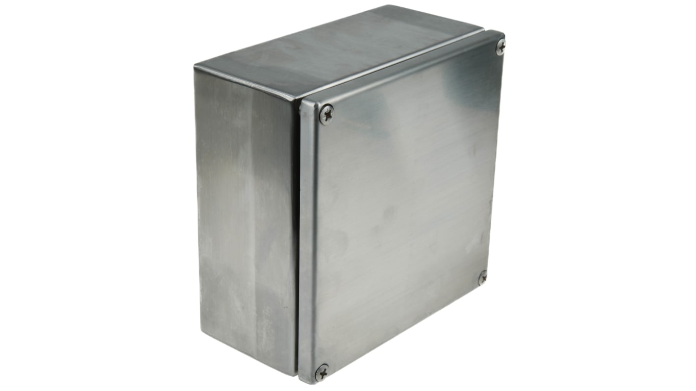 RS PRO Unpainted Stainless Steel Terminal Box, IP66, 150 x 80 x 150mm