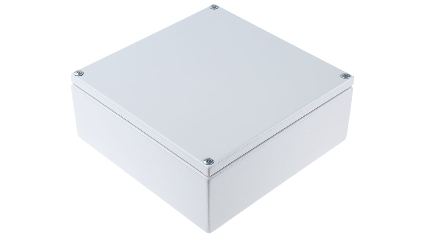 Caja de conexiones RS PRO, Acero templado, RAL 7035 Gris luminoso, 200mm, 80mm, 200mm, 200 x 80 x 200mm, IP66