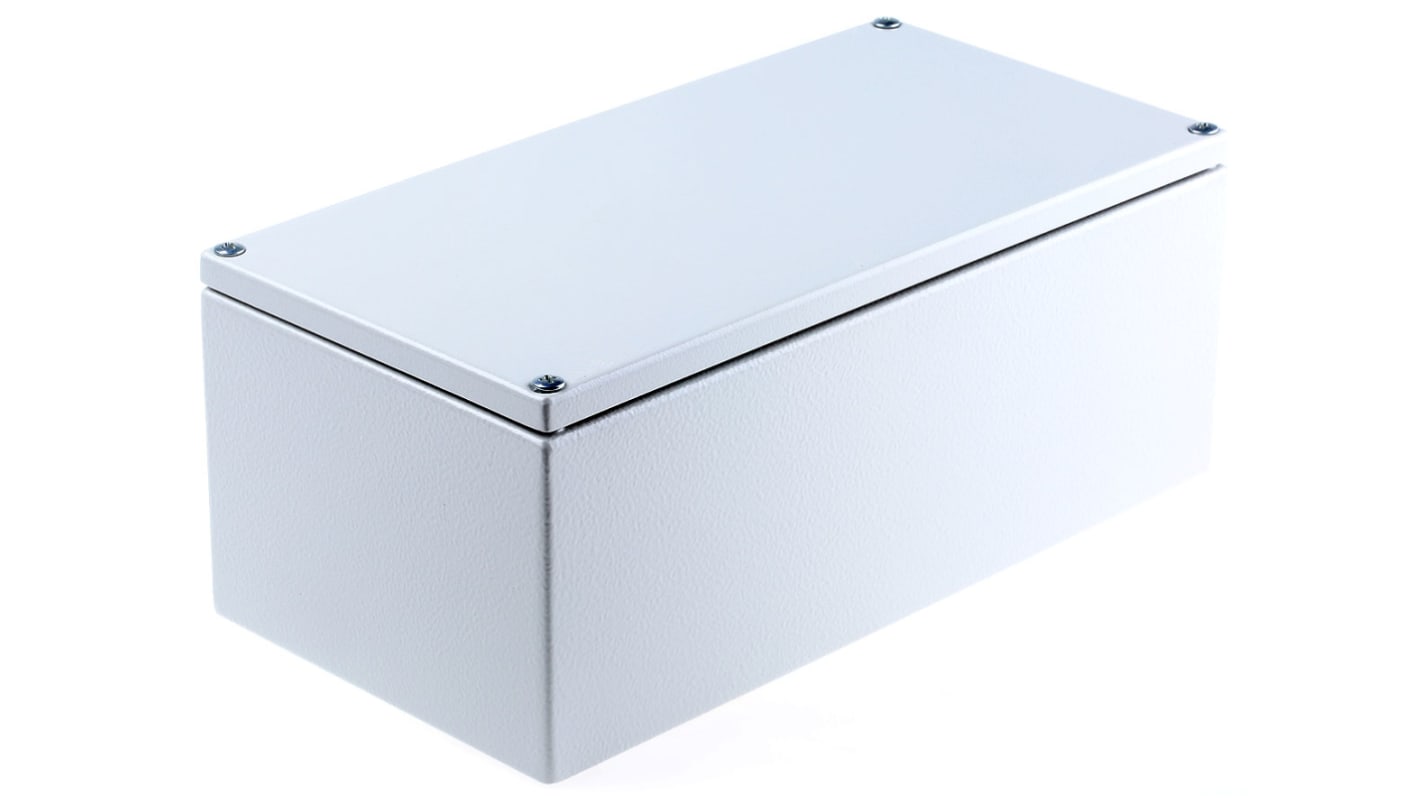 Caja de conexión RS PRO, Acero templado, Gris claro, 300mm, 120mm, 200mm, 300 x 120 x 200mm, IP66