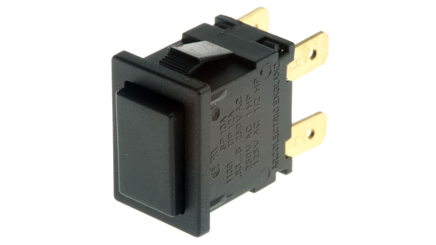 Arcolectric (Bulgin) Ltd 押しボタンスイッチ, ラッチ, パネルマウント, DPDT, H8350ABAAAB