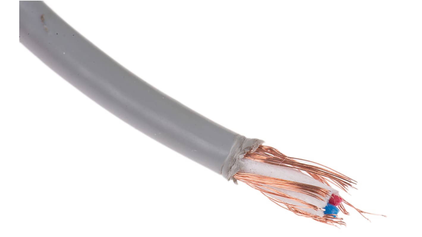 RS PRO Audio kábel, 2-eres, Árnyékolt, Többmagos, külső átmérő: 3.7mm, keresztmetszet területe: 0,14 mm²