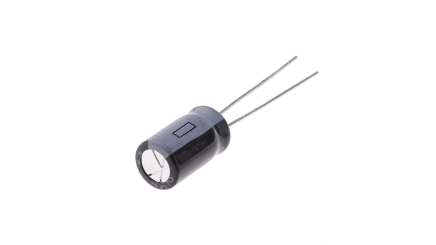 Rubycon YXJ, THT Aluminium-Elektrolyt Kondensator 100μF ±20% / 35V dc, Ø 6.3mm x 11mm, bis 105°C