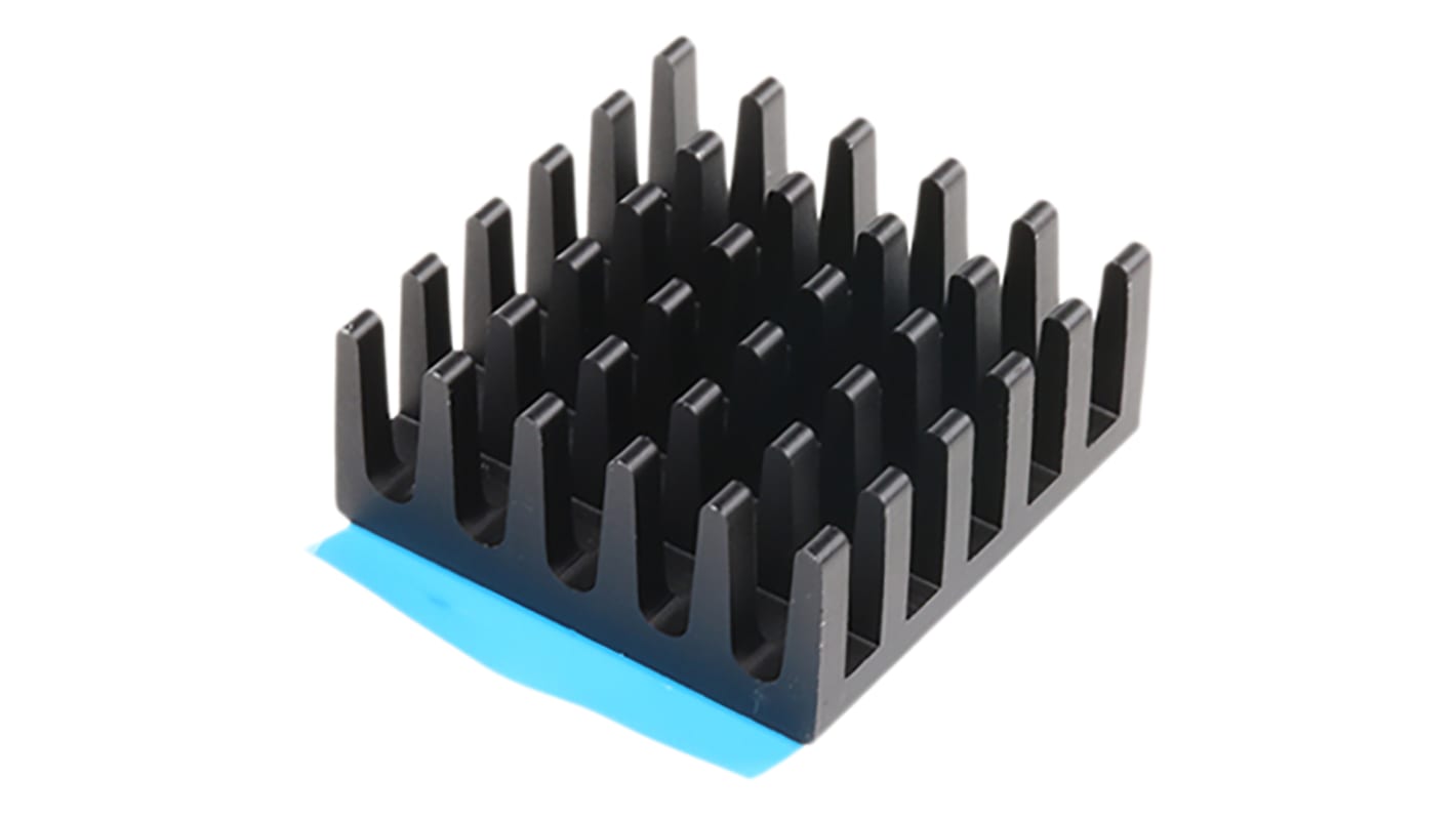 Heatsink, Universal Rectangular Alu, 24.5K/W, 21 x 21 x 9mm, Adhesive