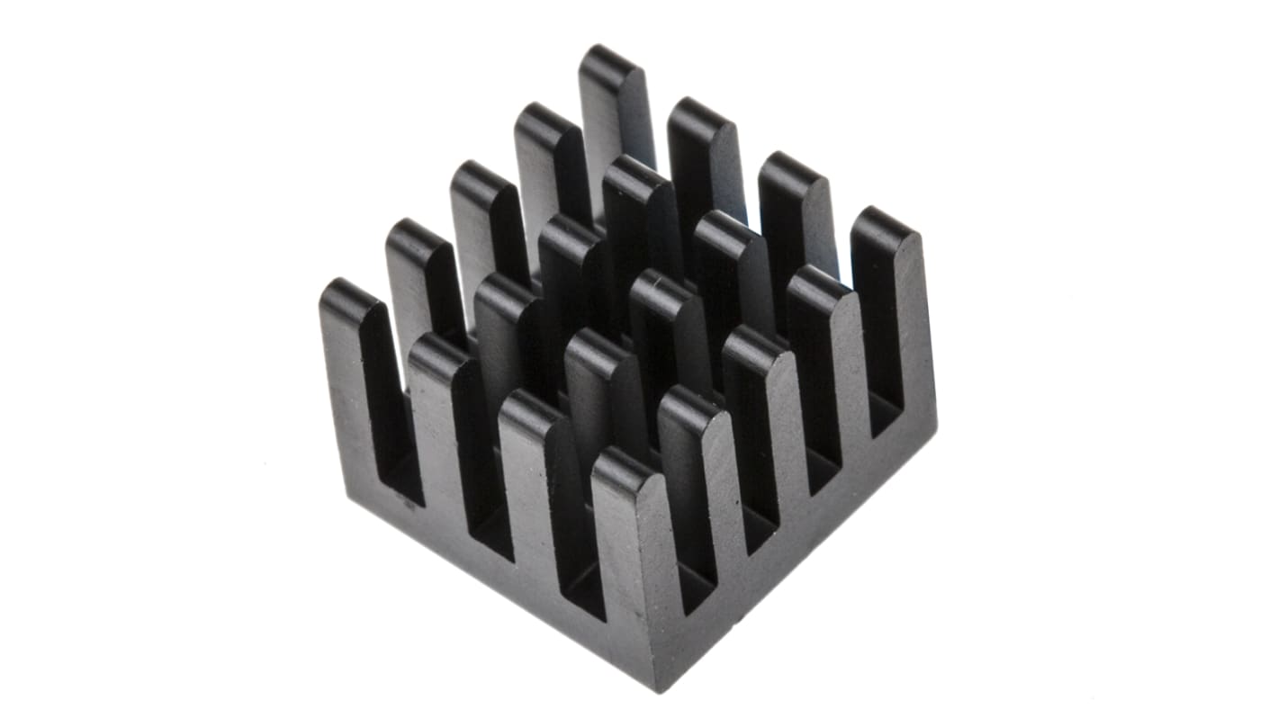 Heatsink, Universal Rectangular Alu, 27K/W, 13 x 13.5 x 10mm, Adhesive Foil