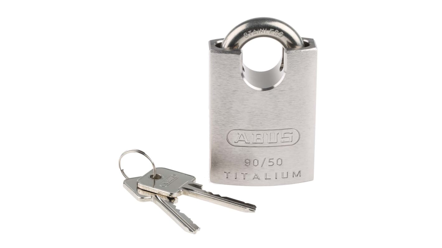ABUS Edelstahl, Titalium Vorhängeschloss mit Schlüssel Grau, Bügel-Ø 9.5mm x 33mm