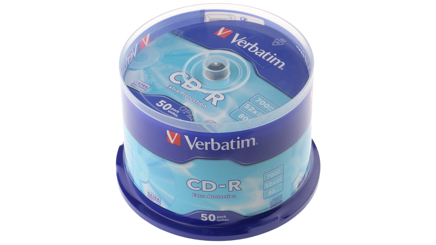 43351 Verbatim CDR, 700 MB, 52X, 50 Pack RS