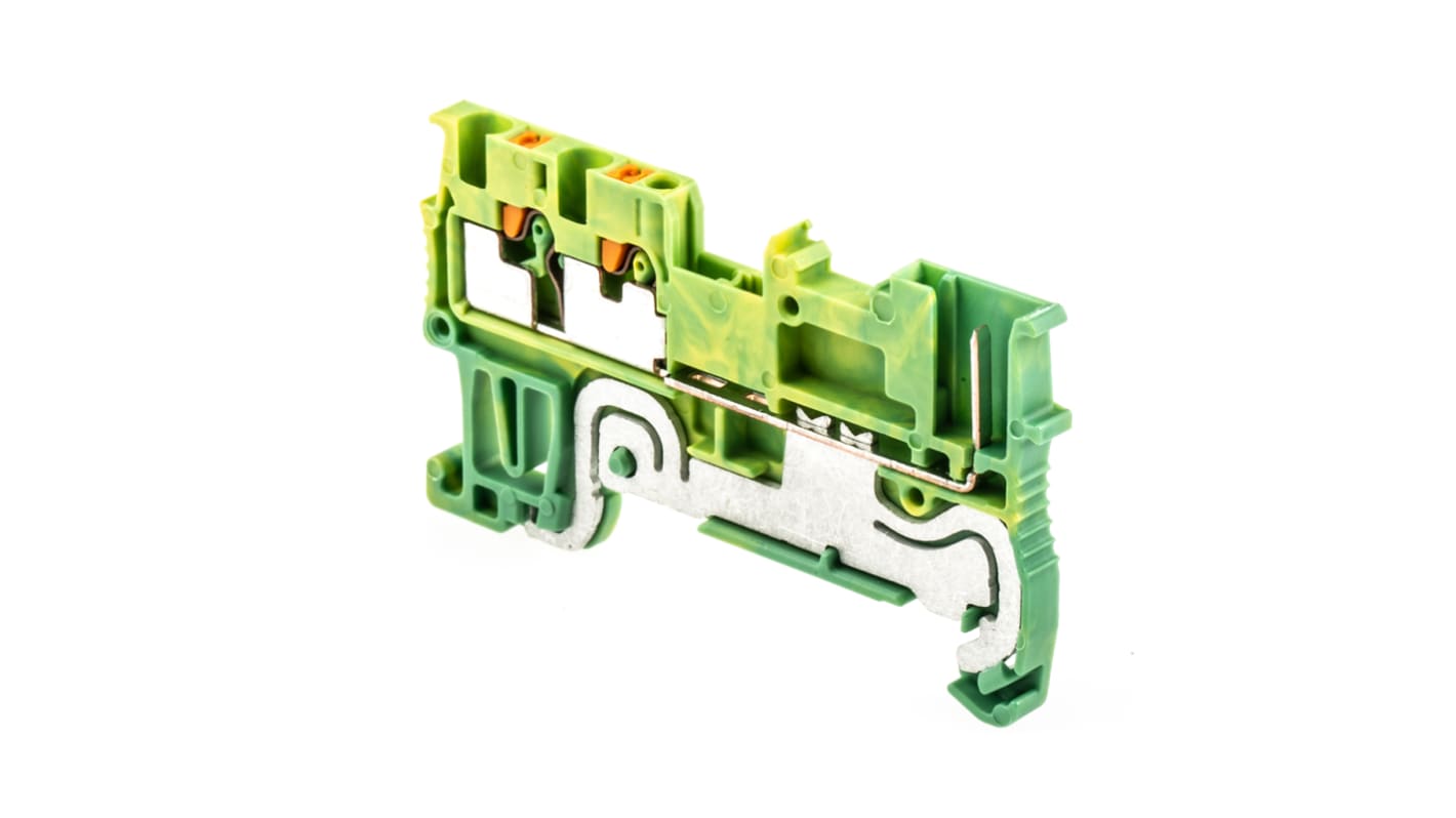 Bloc de mise à la terre Phoenix Contact PT 1.5/S-TWIN/1P-PE, 0.14 → 1.5mm², Enfichable, Vert/Jaune