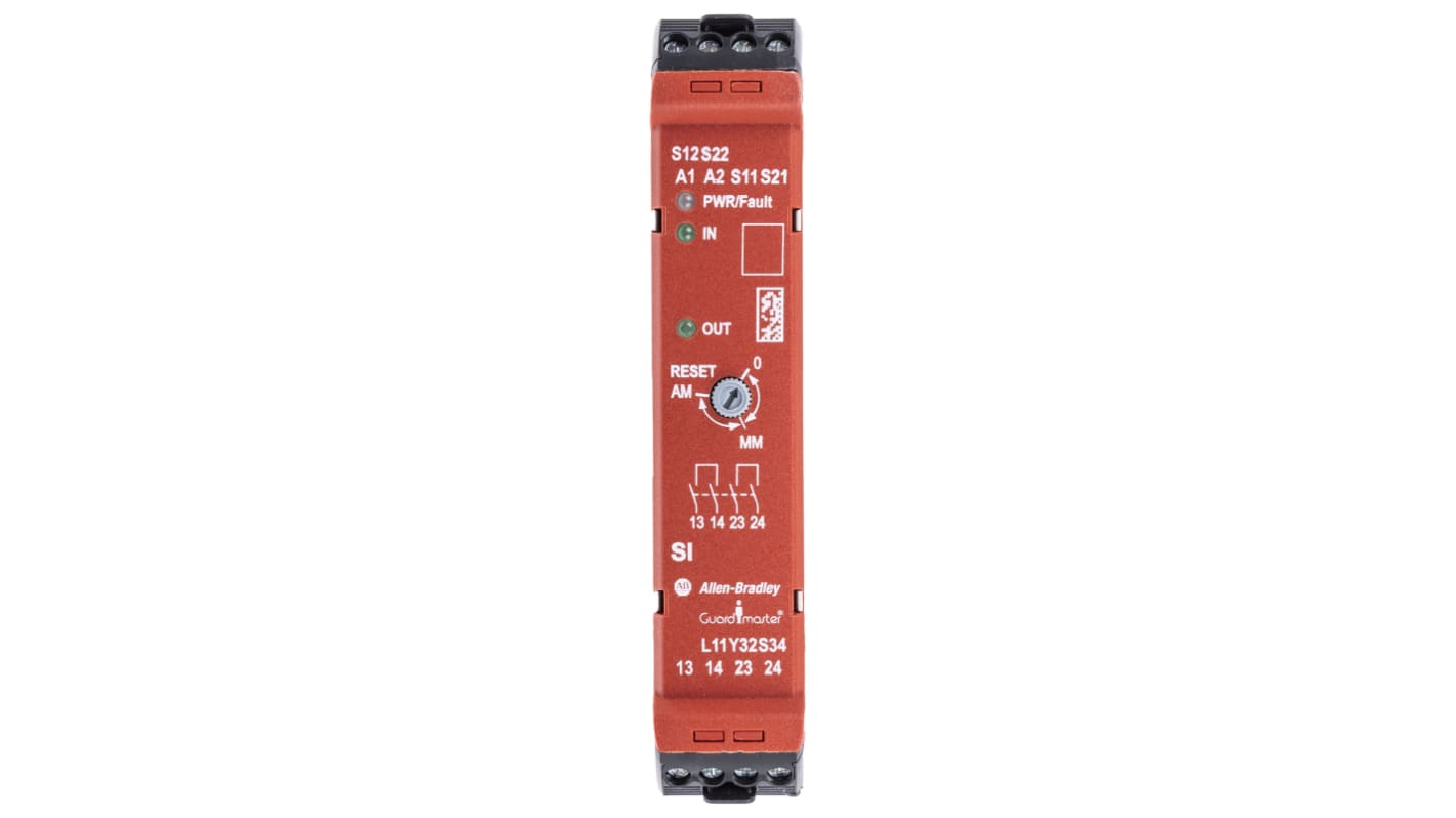 440-R Configurable Safety Relay, Dual Channel, 24 V dc, 2 Safety, 1 Auxiliary