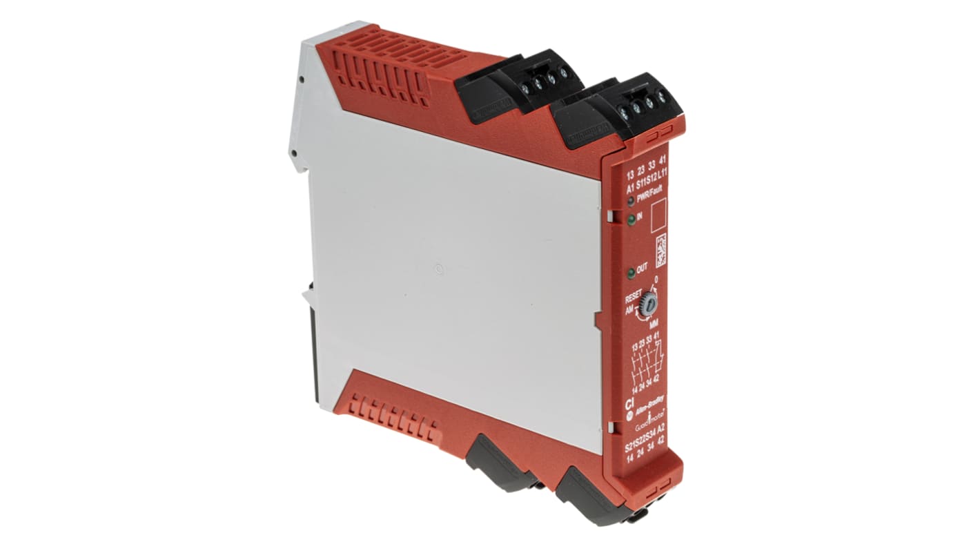 Rockwell Automation biztonsági relé, 2 csatornás, 24V dc, 3 Bizt.é. 1 Segéd.é., Guardmaster