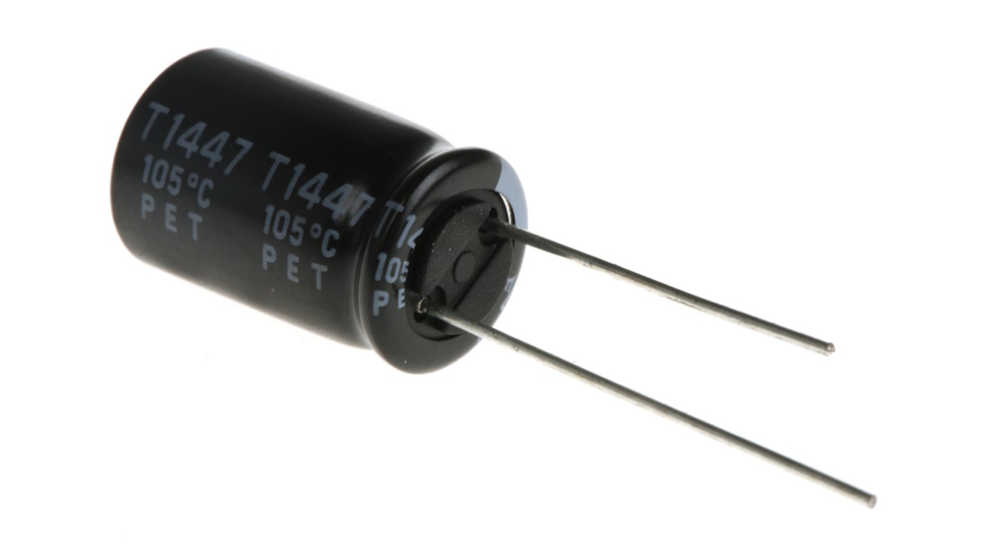Condensador electrolítico Rubycon serie BXC, 4.7μF, ±20%, 400V dc, Radial, Orificio pasante, 10 (Dia.) x 16mm, paso 5mm