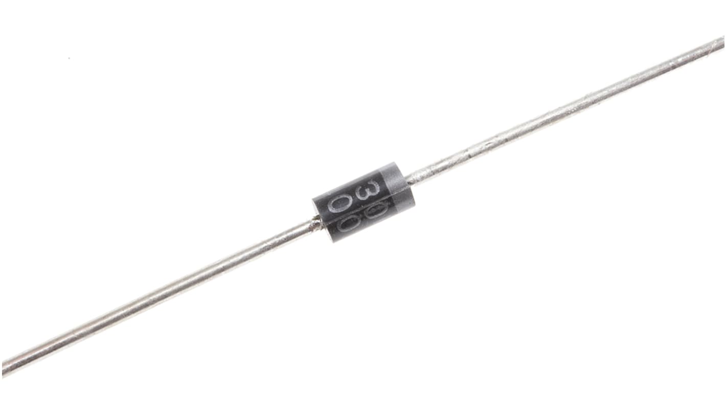 1N4001-T, Omskifterdiode, 1A 50V Silicon Junction, 2 ben, DO-41 1V