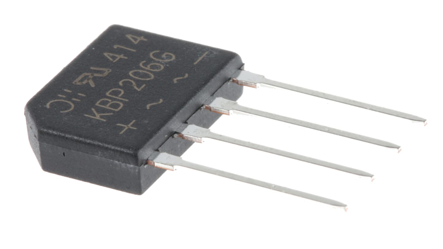 KBP206G Diodes Inc Bridge Rectifier, 2A, 600V, 4Pin RS