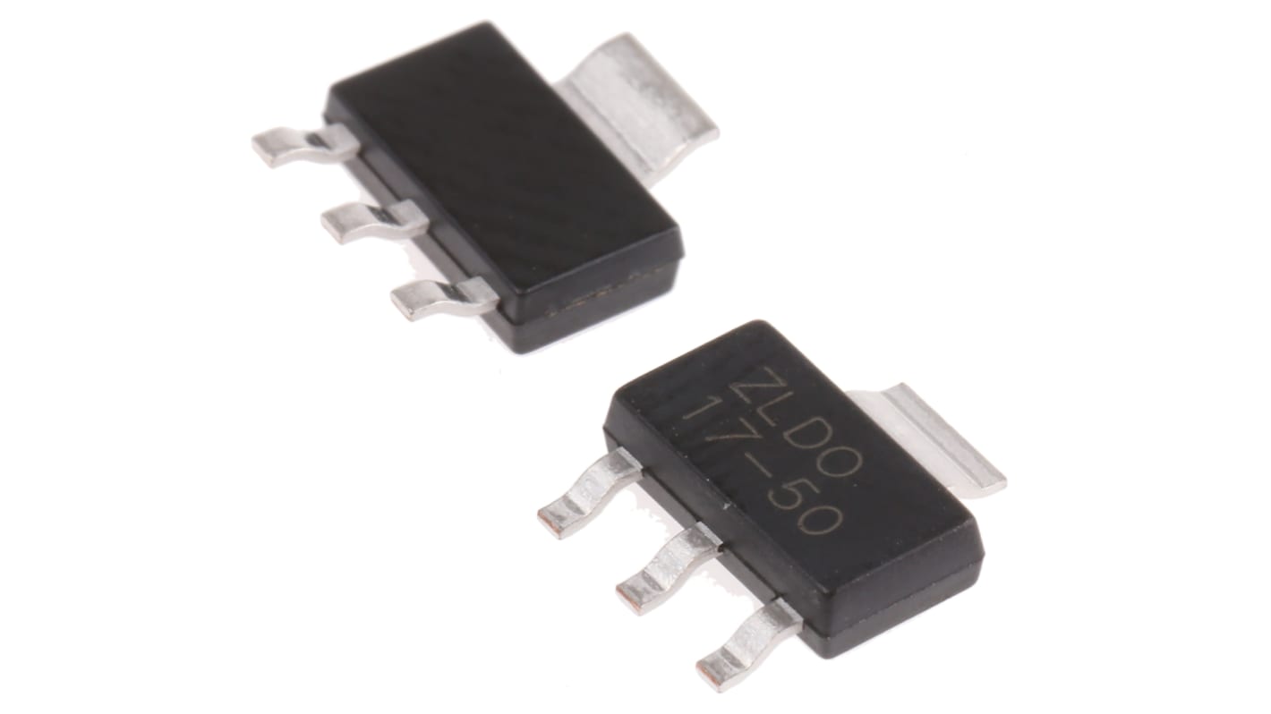 DiodesZetex ZLDO1117G50TA, 1 Linear Voltage, Voltage Regulator 1A, 5 V 3+Tab-Pin, SOT-223