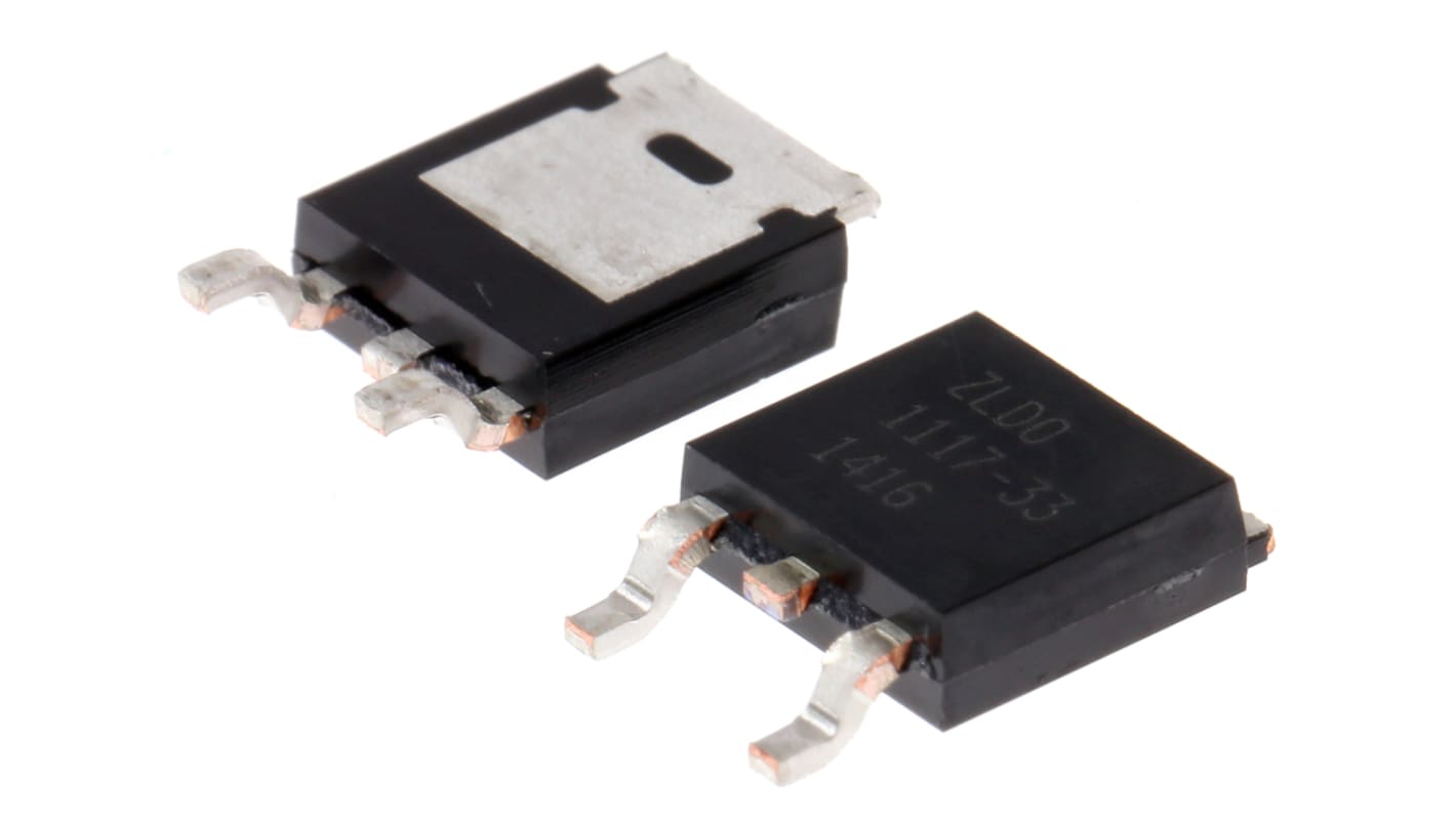 DiodesZetex ZLDO1117K33TC, 1 Linear Voltage, Voltage Regulator 1A, 3.3 V 3-Pin, TO-252