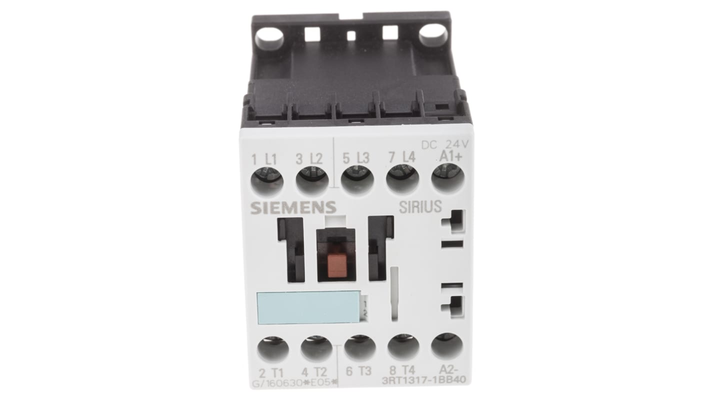 Siemens 3RT1 Series Contactor, 24 V dc Coil, 4-Pole, 12 A, 5.5 kW, 4NO, 400 V