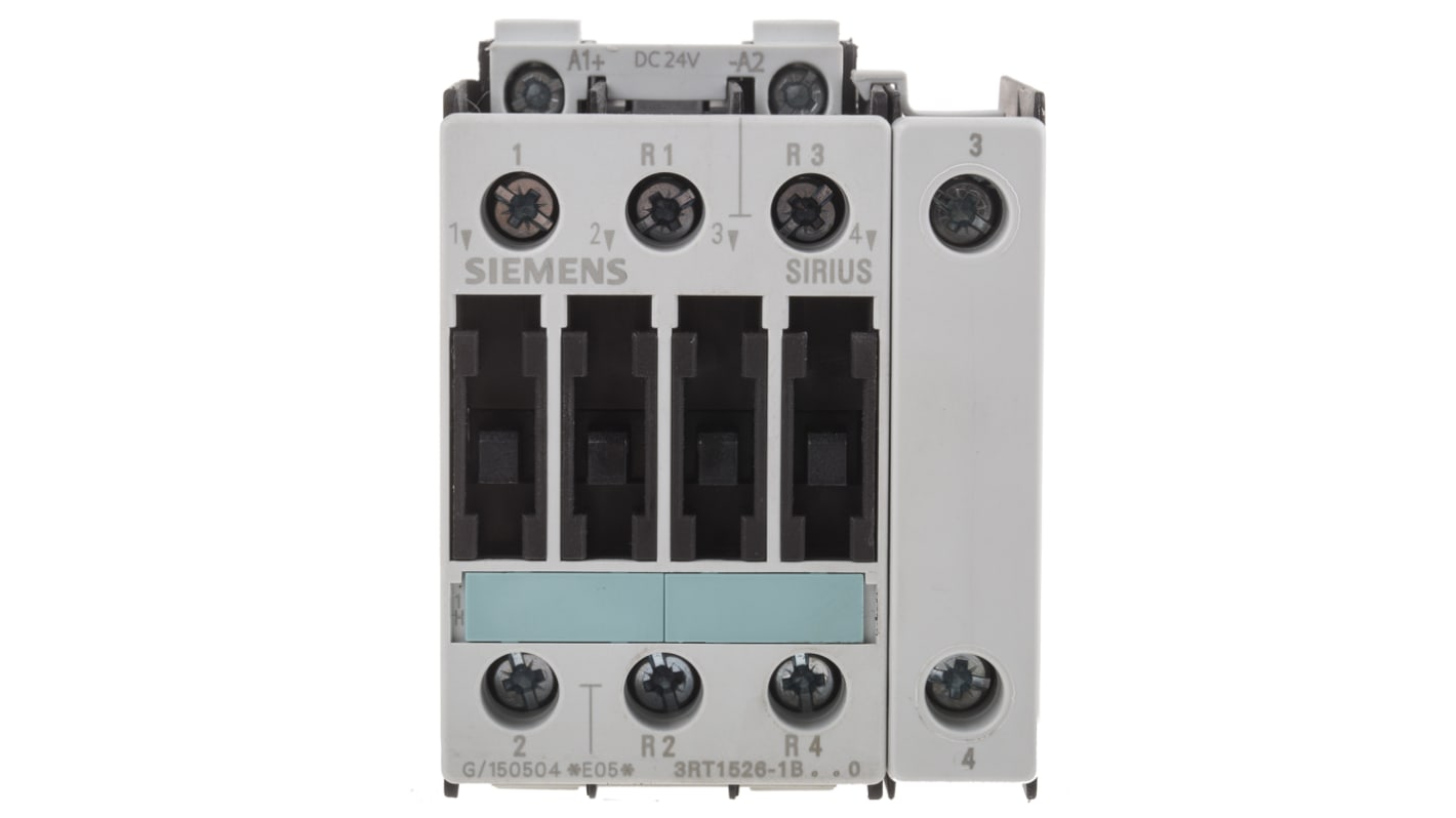 Siemens 3RT1 Series Contactor, 24 V dc Coil, 3-Pole, 20 A, 11 kW, 3NO, 400 V