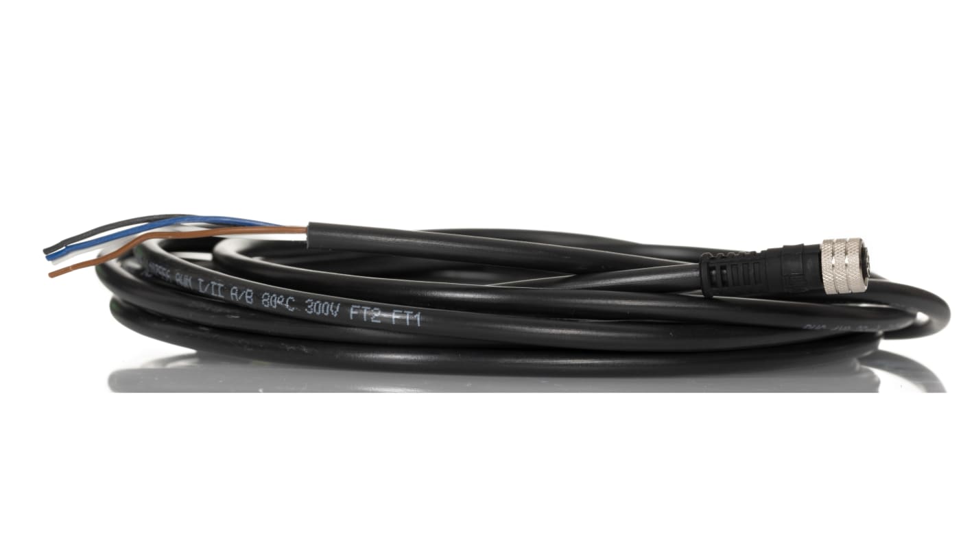 Cable de conexión Brad from Molex, con. A M8 Hembra, con. B Sin terminación, cod.: A, long. 5m, 60 V ac, 75 V dc, 4 A,