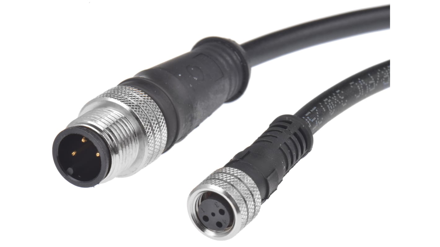 Brad from Molex Straight Female 3 way M8 to Straight Male 3 way M12 Sensor Actuator Cable, 3m