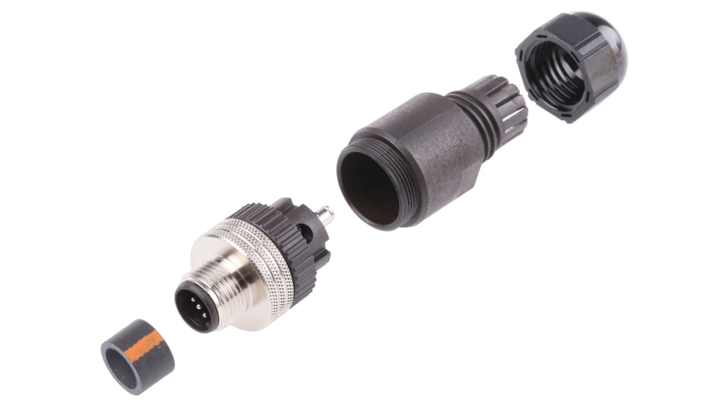 Brad from Molex Circular Connector, 5 Contacts, Cable Mount, M12 Connector, Plug, Male, IP68, Micro-Change Series