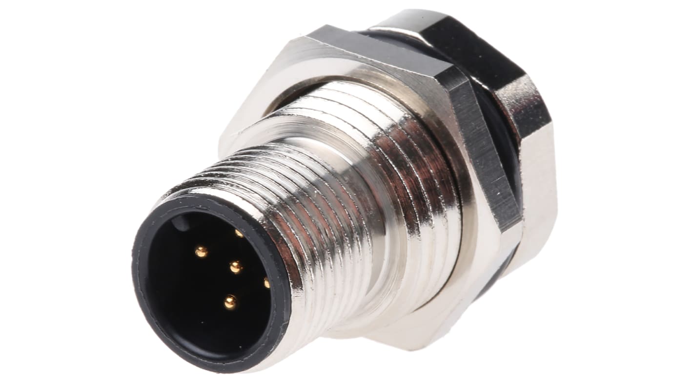 Brad from Molex Circular Connector, 5 Contacts, Panel Mount, M12 Connector, Socket, Male, IP68, Micro-Change Series