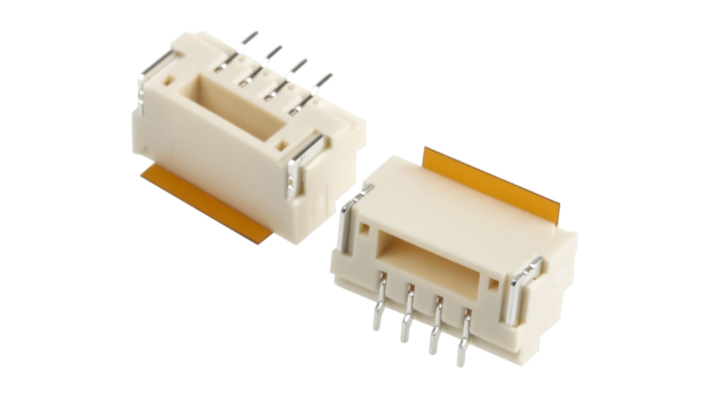 JST GH Series Straight Surface Mount PCB Header, 4 Contact(s), 1.25mm Pitch, Shrouded