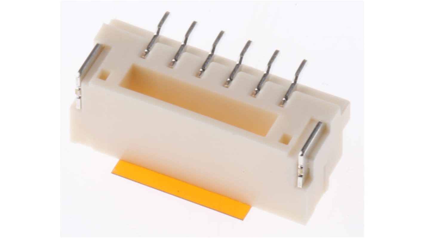 JST GH Leiterplatten-Stiftleiste Gerade, 6-polig, Raster 1.25mm, Kabel-Platine, Lötanschluss-Anschluss, 1.0A, Ummantelt