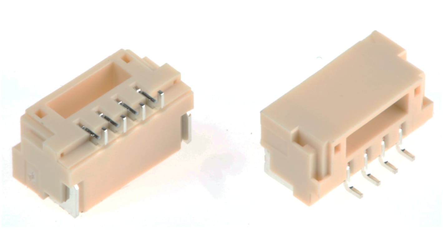 Conector macho para PCB Ángulo de 90° JST serie GH de 4 vías, paso 1.25mm, para soldar, Montaje Superficial