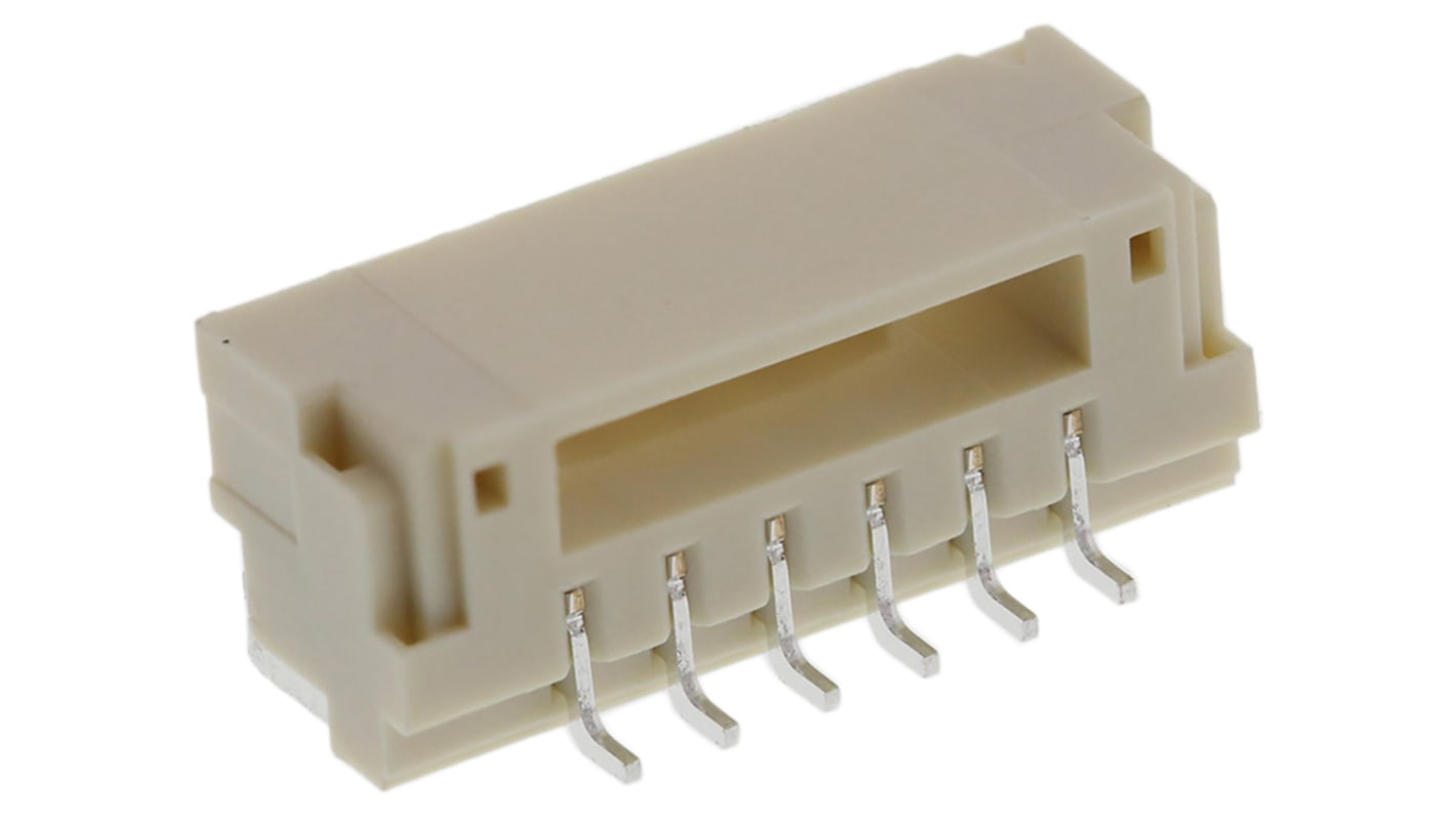 JST GH Series Right Angle Surface Mount PCB Header, 6 Contact(s), 1.25mm Pitch, Shrouded