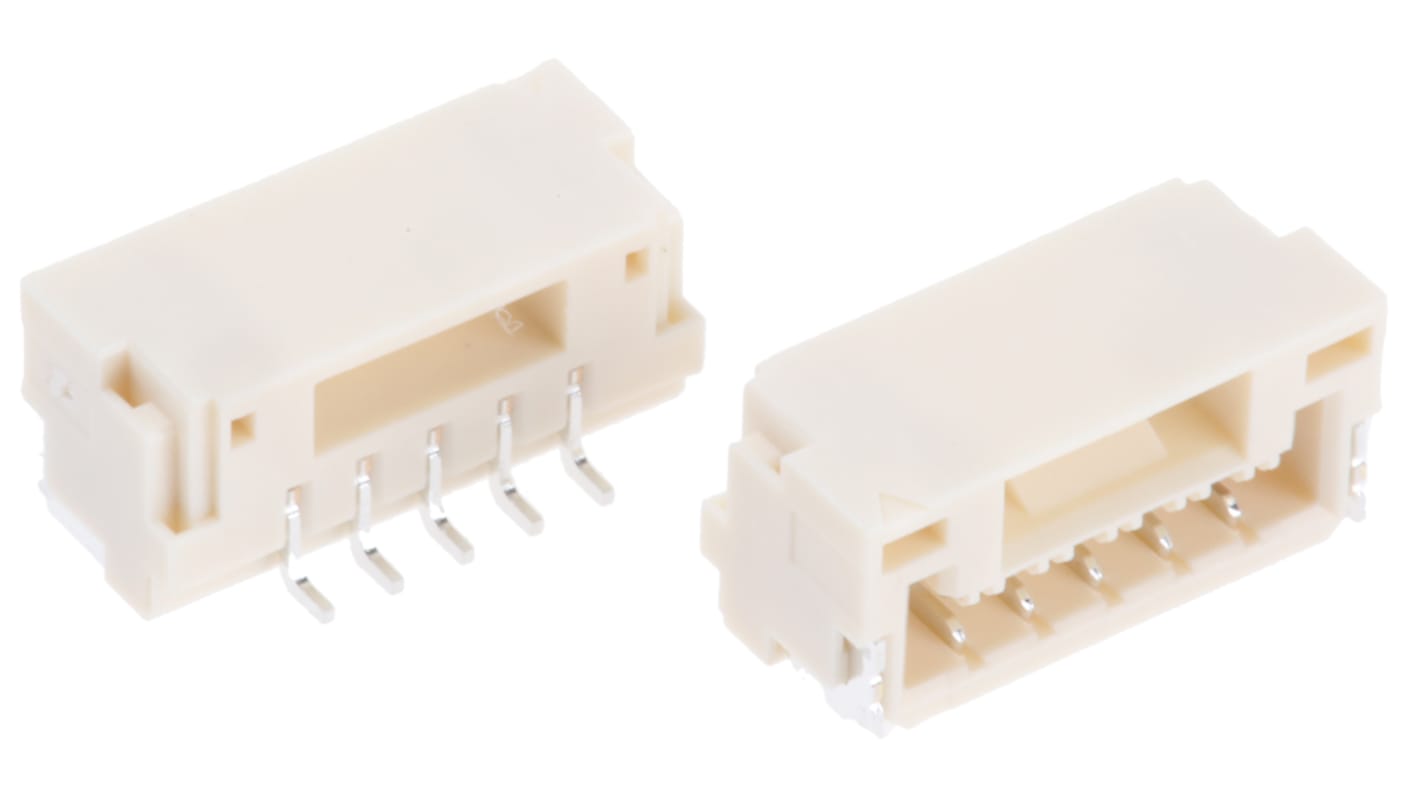 Conector macho para PCB Ángulo de 90° JST serie GH de 5 vías, paso 1.25mm, para soldar, Montaje Superficial