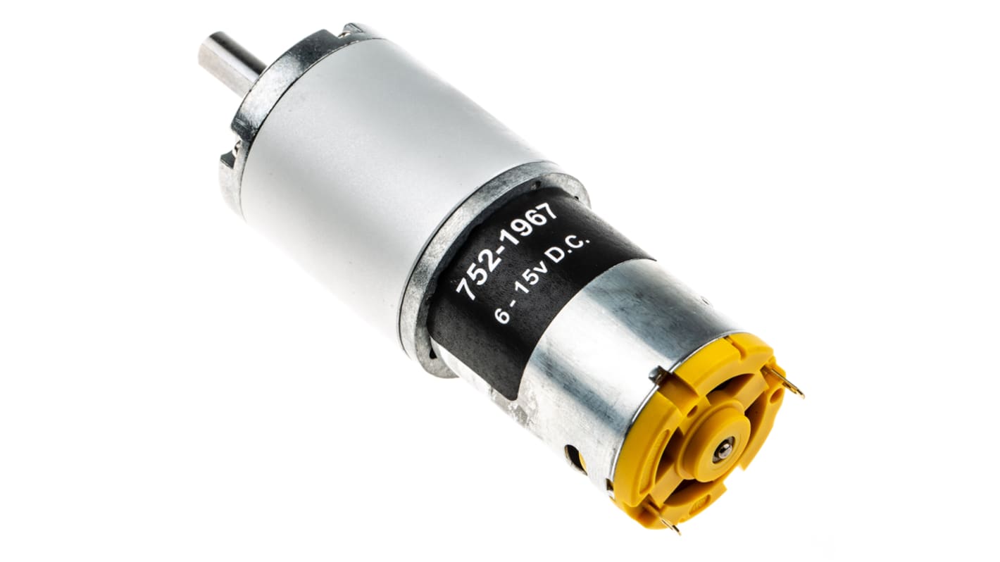 RS PRO Geared DC Motor, 7.98 W, 6 → 15 V dc, 78.4 gcm, 41 rpm, 6mm Shaft Diameter