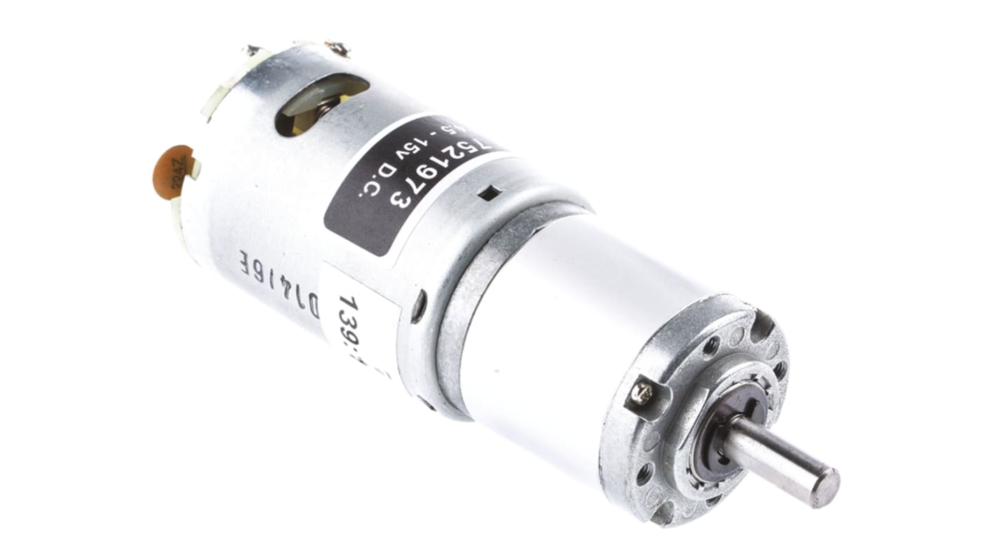 RS PRO Geared DC Motor, 21.2 W, 4.5 → 15 V dc, 154.4 gcm, 6000 rpm, 6mm Shaft Diameter