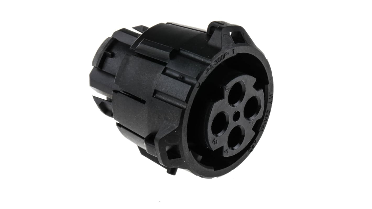 Conector DIN Macho ITT Cannon serie APD de 4 vías, 48 V dc, DIN 72585, IP67, IP69K