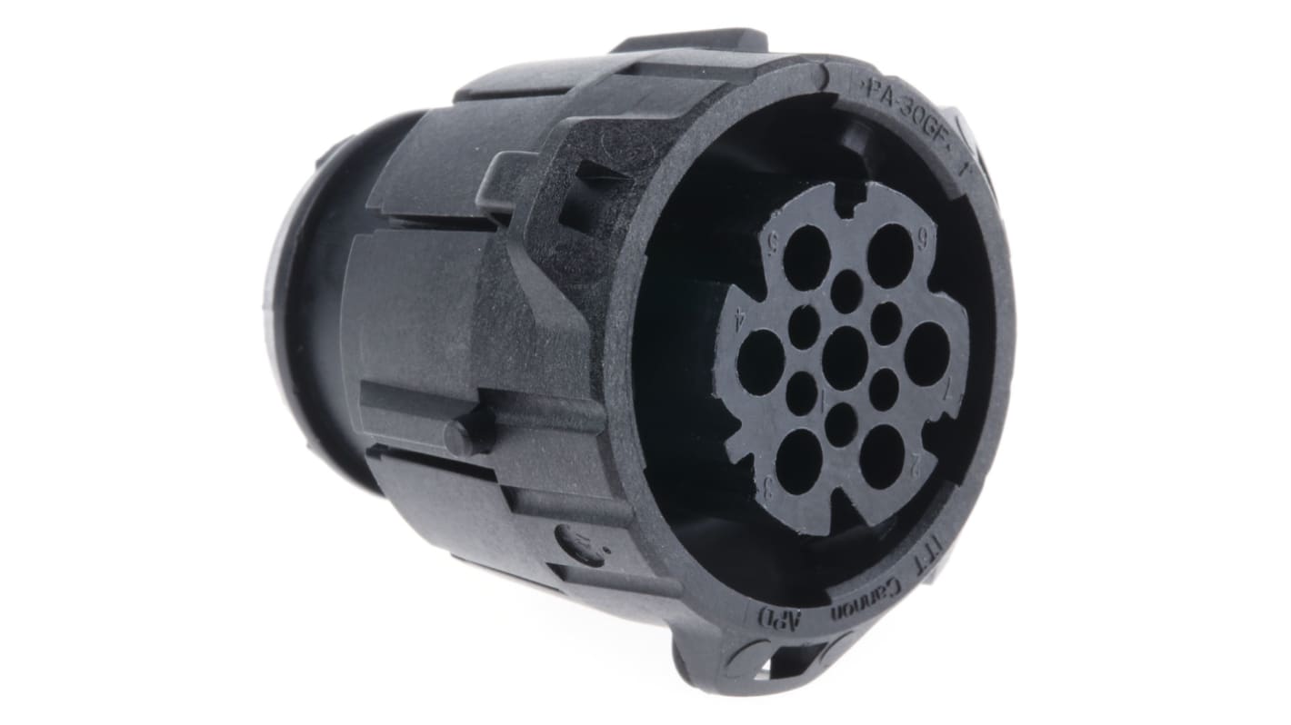 Conector DIN Macho ITT Cannon serie APD de 7 vías, 48 V dc, DIN 72585, IP67, IP69K