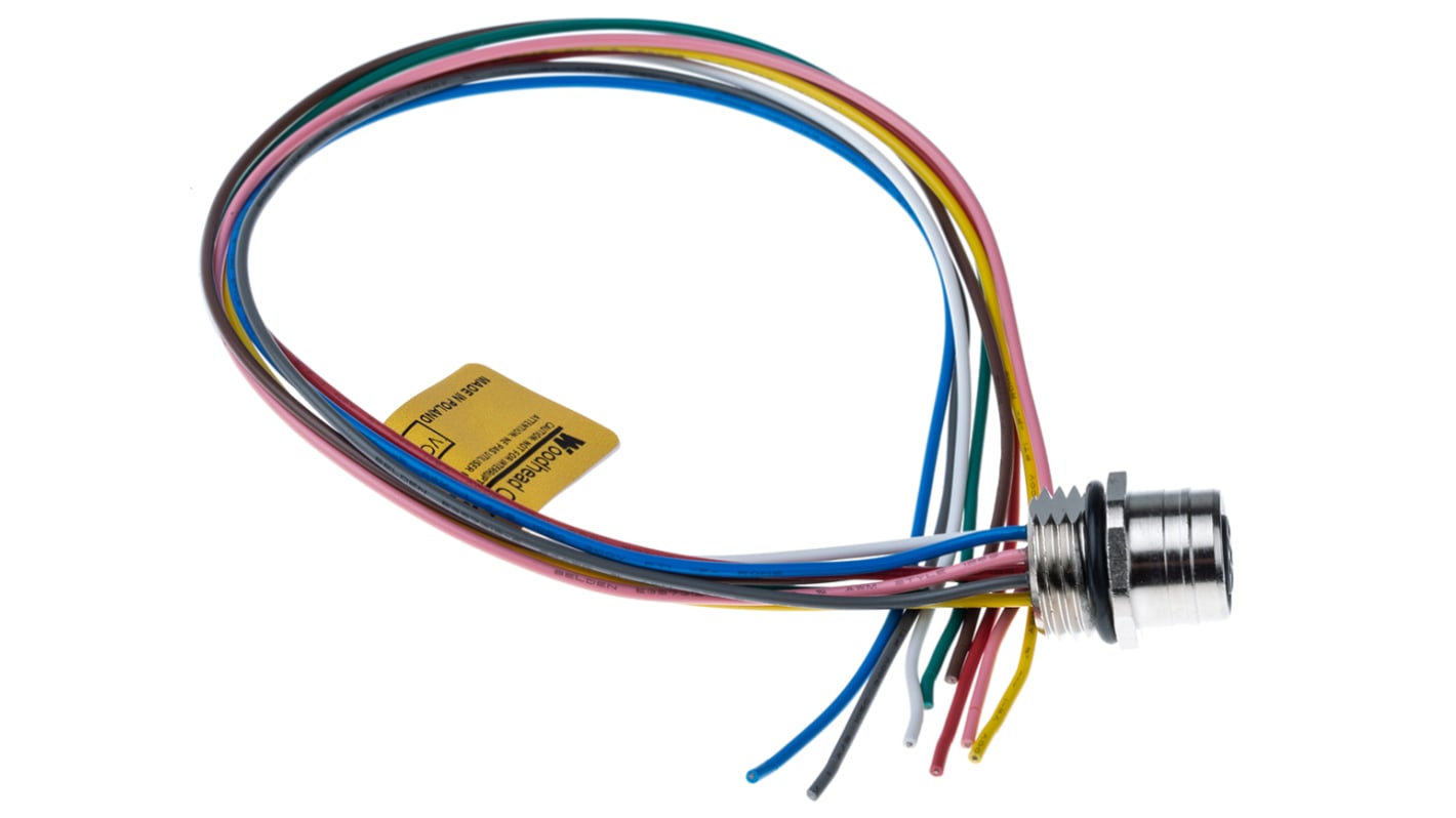 Brad from Molex Straight Female 8 way M12 to Unterminated Sensor Actuator Cable, 300mm