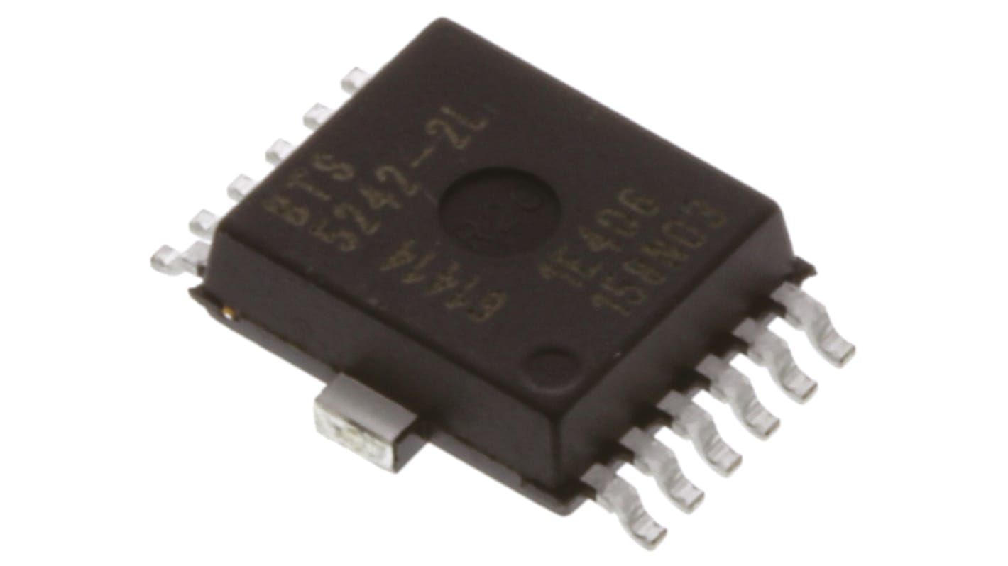 Interruptor de potencia inteligente BTS5242-2L, 4 canales, Interruptor de lado alto 4.5 → 28V 6A SOIC 12 pines