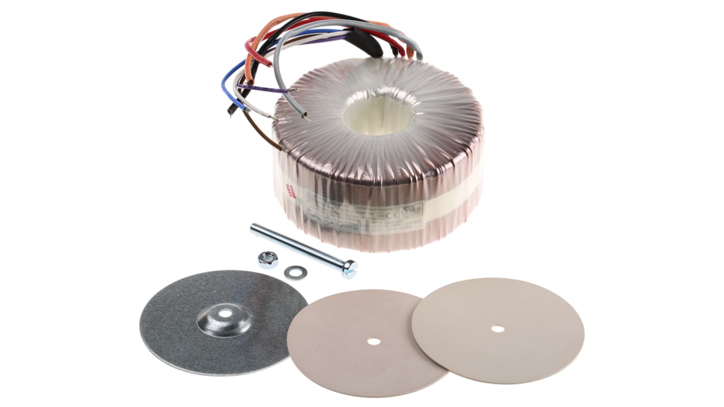 Transformador toroidal Block, RKD 625/2x115, Tensión 2 x 115V ac, Potencia 625VA, 2 salidas