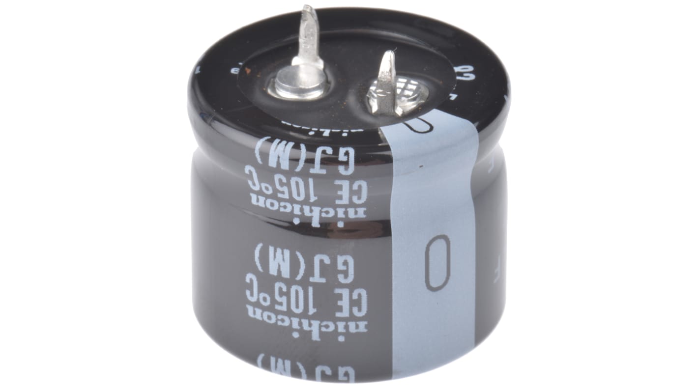 Nichicon GJ, THT Elektrolyt Alu Kondensator, Elko 82μF ±20% / 450V dc, Ø 25mm x 20mm, bis 105°C