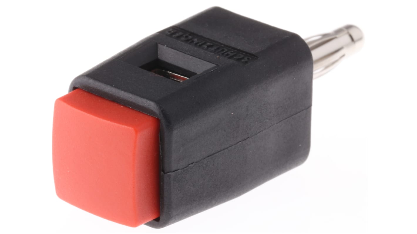 Fiche banane 4 mm Schutzinger Rouge Mâle 16A 30 V ac, 60V c.c.