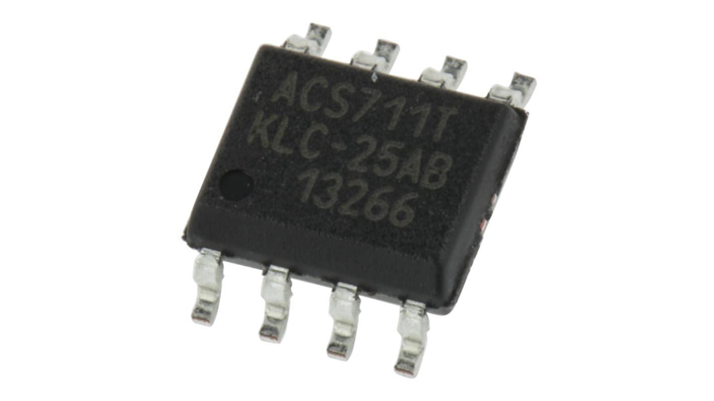 Sensor de efecto Hall, ACS711KLCTR-25AB-T, SOIC 8 pines Sensores de efecto Hall