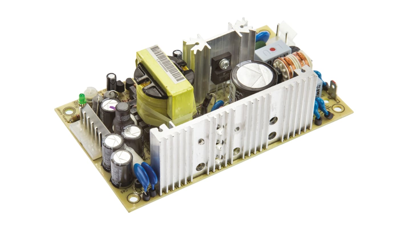 Mean Well Embedded Switch Mode Power Supply SMPS, MPS-65-24, 24V dc, 2.7A, 64.8W, 1 Output, 127 → 370 V dc, 90