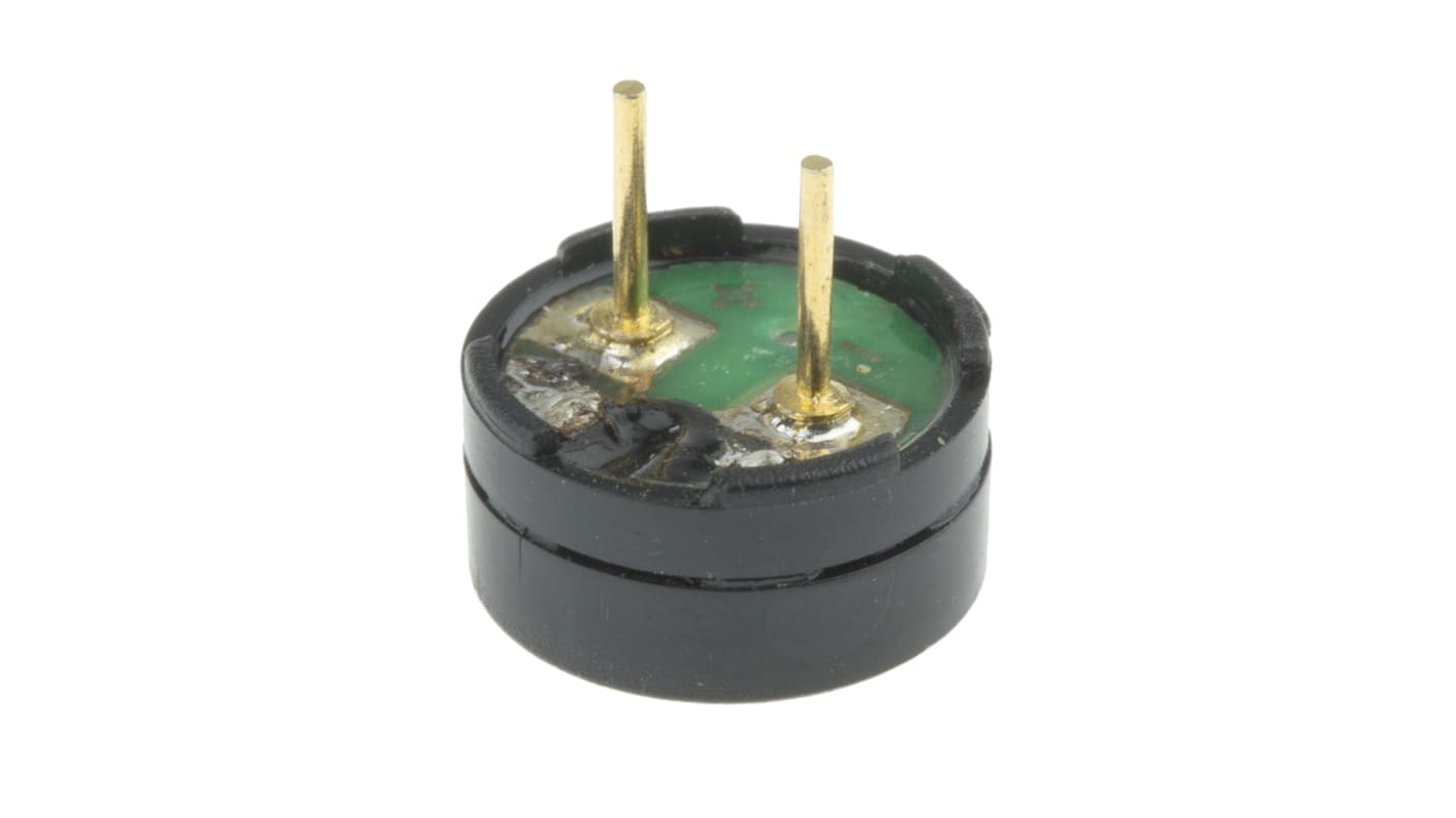 RS PRO 92dB PCB Mount External Magnetic Buzzer Component, 9 (Dia.) x 4.5mm, 2V Min, 6V Max