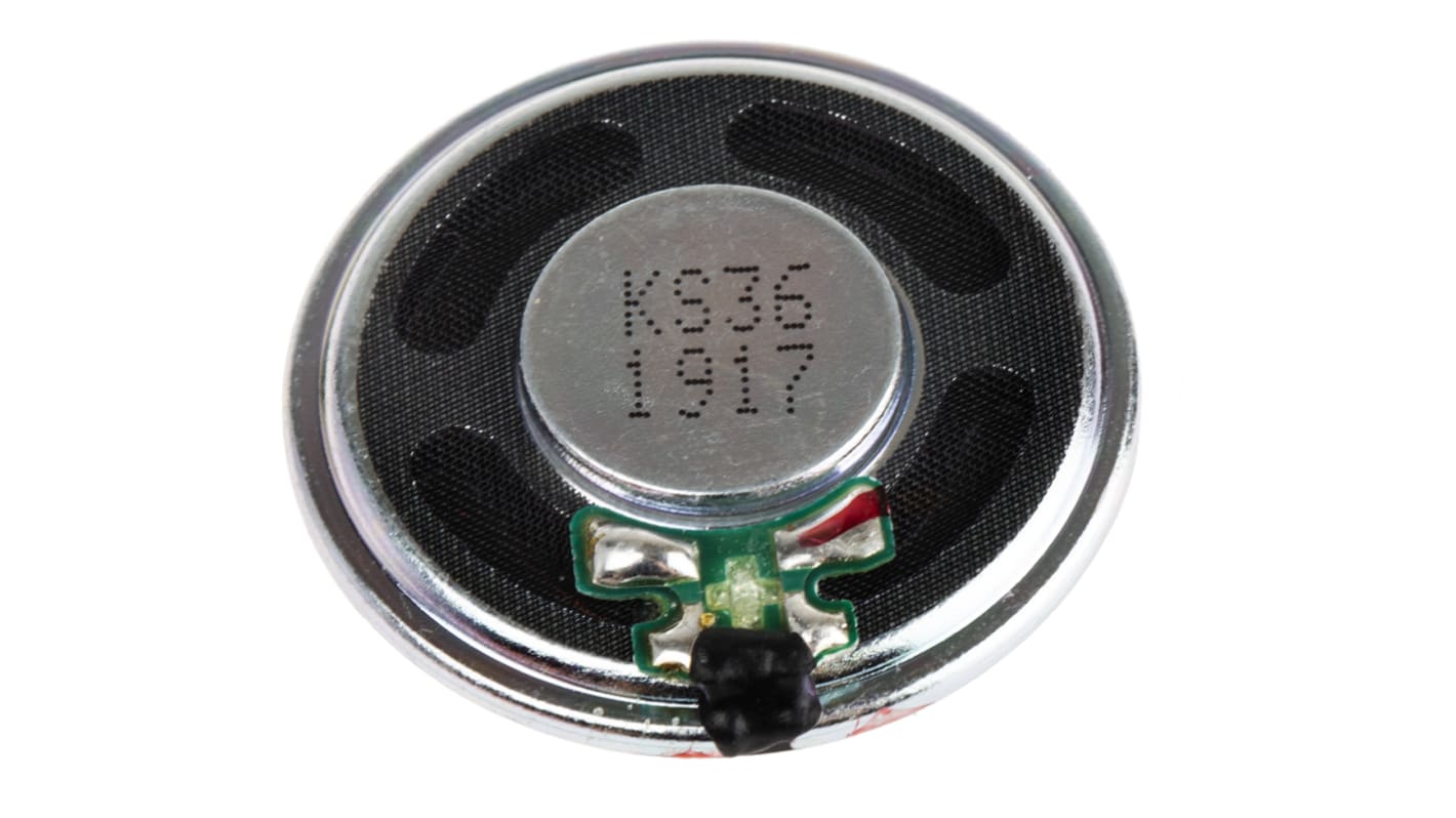 RS PRO 8Ω 1W Miniature Speaker 36mm Dia. , 36 (Dia.) x 4.8mm